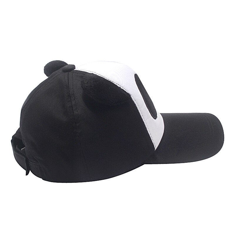 Vier Seizoenen Universele Mannen En Vrouwen Schattige Panda Hoofd Baseball Cap Zomer Zonnehoed Black Leuke Hoed # YL10