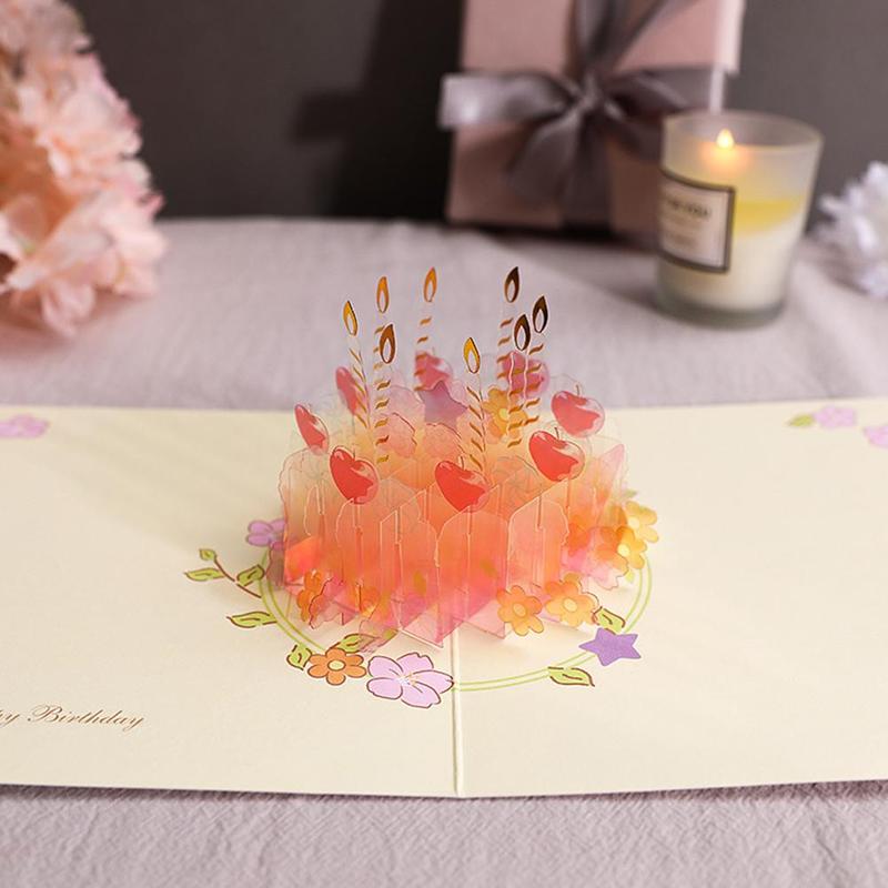 Happy birthday postcard greeting card 3D card birthday custom greeting invitation card E3Q0