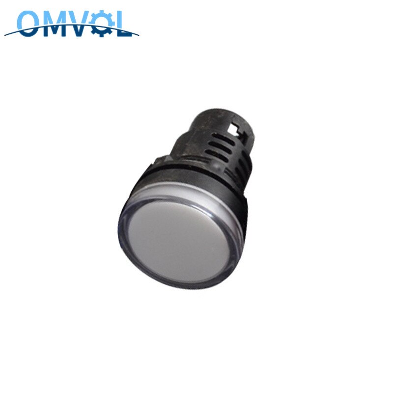 1PC 30MM 5V(6.3V) 12V 24V 220V Panel Mount LED Power Indicator Pilot Signal Light Lamp: 30mm WHITE 220V