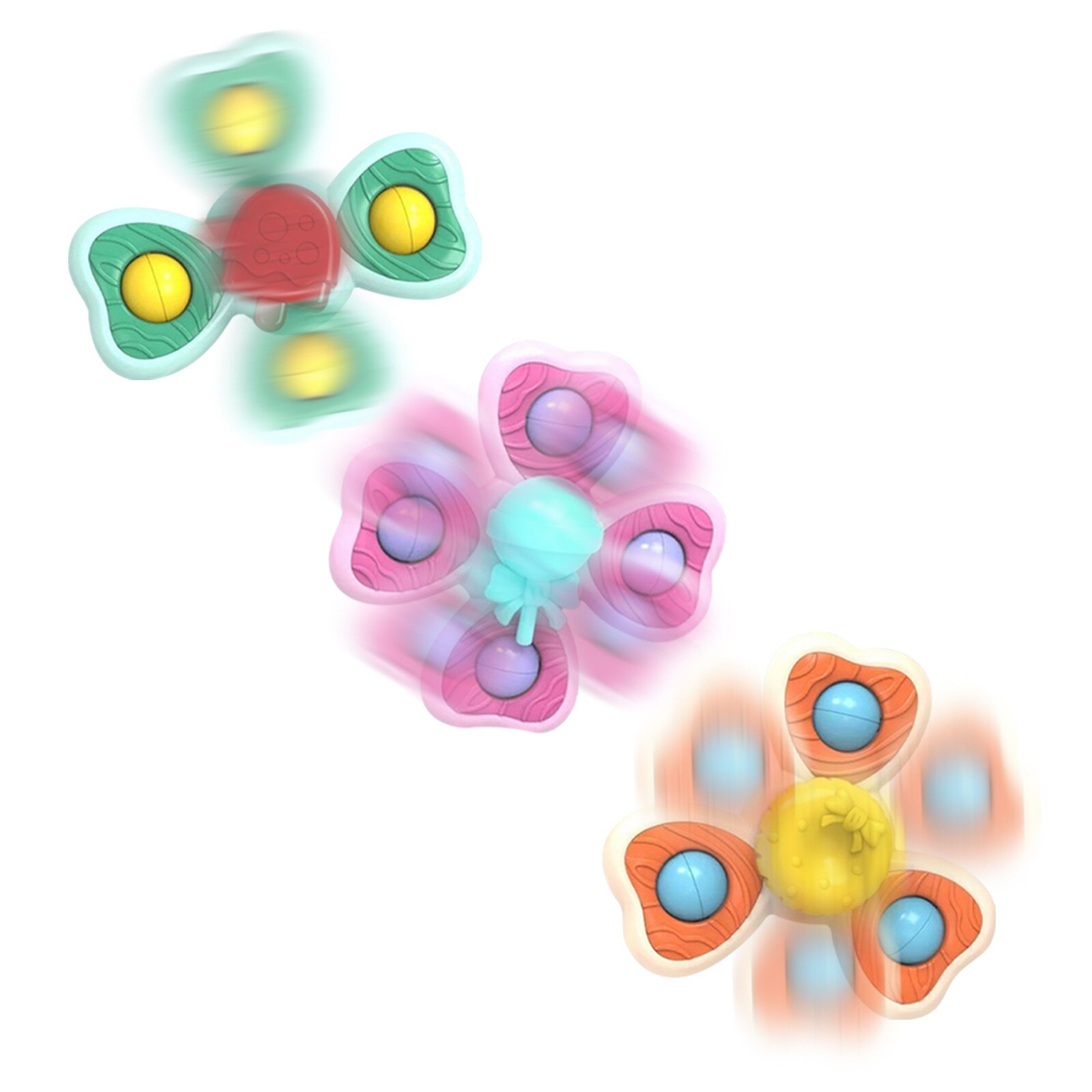 3Pcs Spinner Roterende Speelgoed Ijs Cartoon Fidget Roterende Zuig Speelgoed Zuignap Roterende Decompressie Bad Speelgoed Juguetes