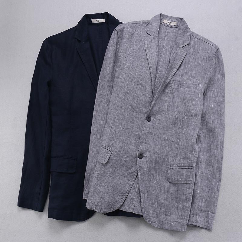 Italië brand blazer mannen linnen jas mannen casual solid jassen heren lente herfst jacket man vlas mode grote blazer masculino