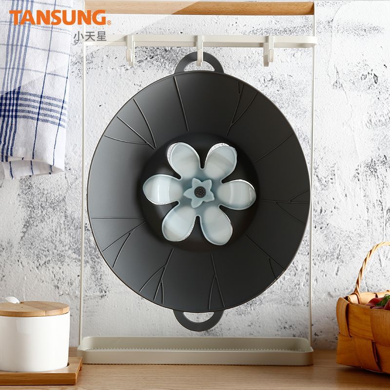 Silicone anti overflow pot cover, silicone fresh-keeping cover, rotatable pot cover, Kitchen Utensils Multi-Functional