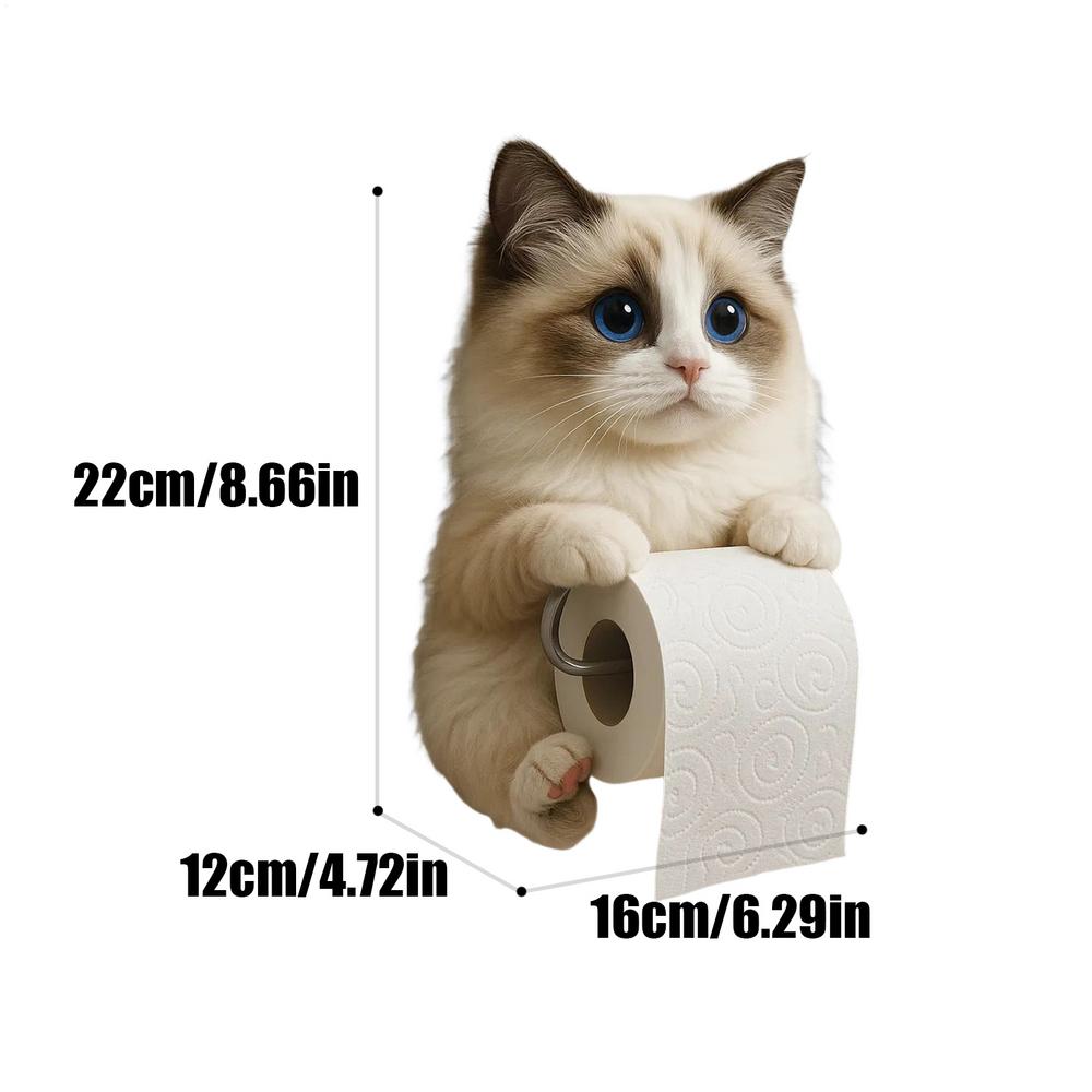 Toiletpapirholder til katte harpiks vægmonteret badeværelse toiletpapirholder køkkenrulleholder sød dispenser værelsesindretning: Rød