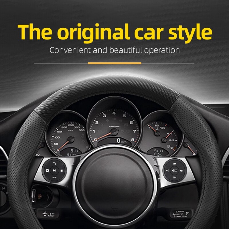 12V Universal Wireless Car Steering Wheel 10 Button Bluetooth Remote Controller Round for Stereo DVD GPS Player