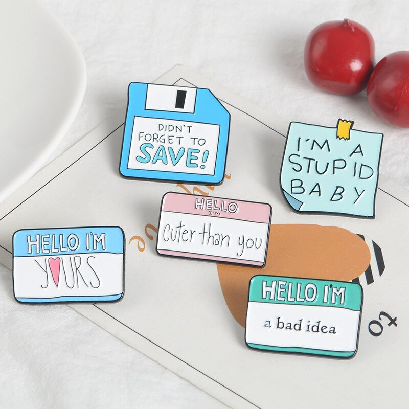 Sticky Notes Badges Broches Emaille Pin Leuke Bericht Revers Pin Dagelijkse Plan Memo Papier Broches voor Womenand Mannen 1PC