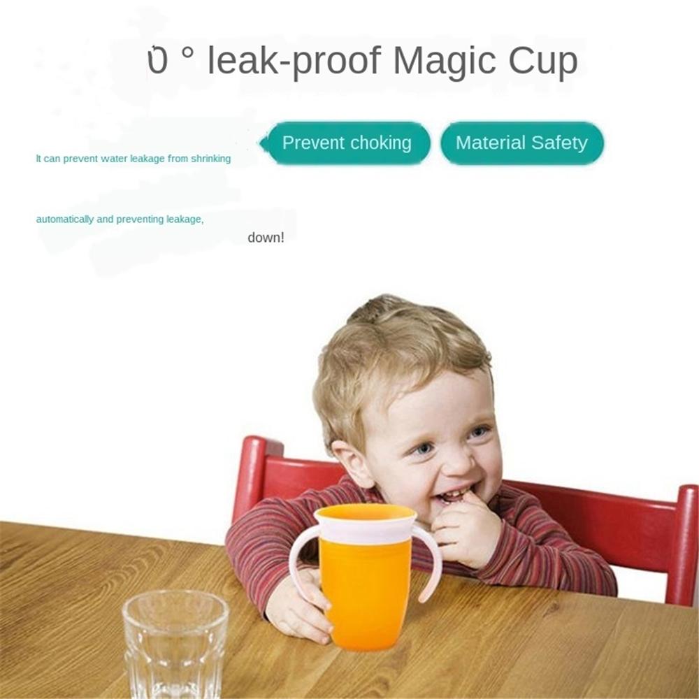 1pc 240ml 360 babymuggar kan roteras magisk kopp babyinlärningsdrickskopp läckagetät barnvattenkoppflaska copos inlärningskopp