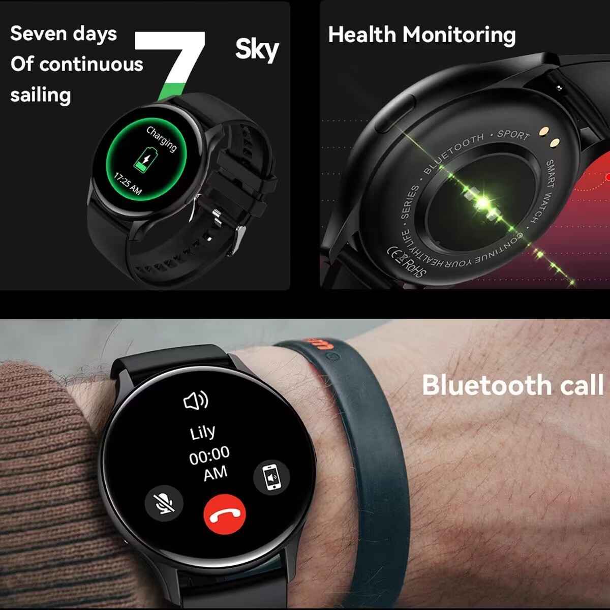 Montre intelligente AMOLED HK89 pour hommes et femmes, appel BT, surveillance de la santé, assistant vocal NDavid, toujours en affichage, suivi du fitness, sports, 1.43 pouces