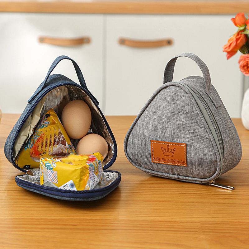 1pcs Triangular Insulation Bag Aluminum Foil Thermal Cooler Lunch Tote Student Rice Ball Bag Lunch Box Bento Lunch Carry Bags