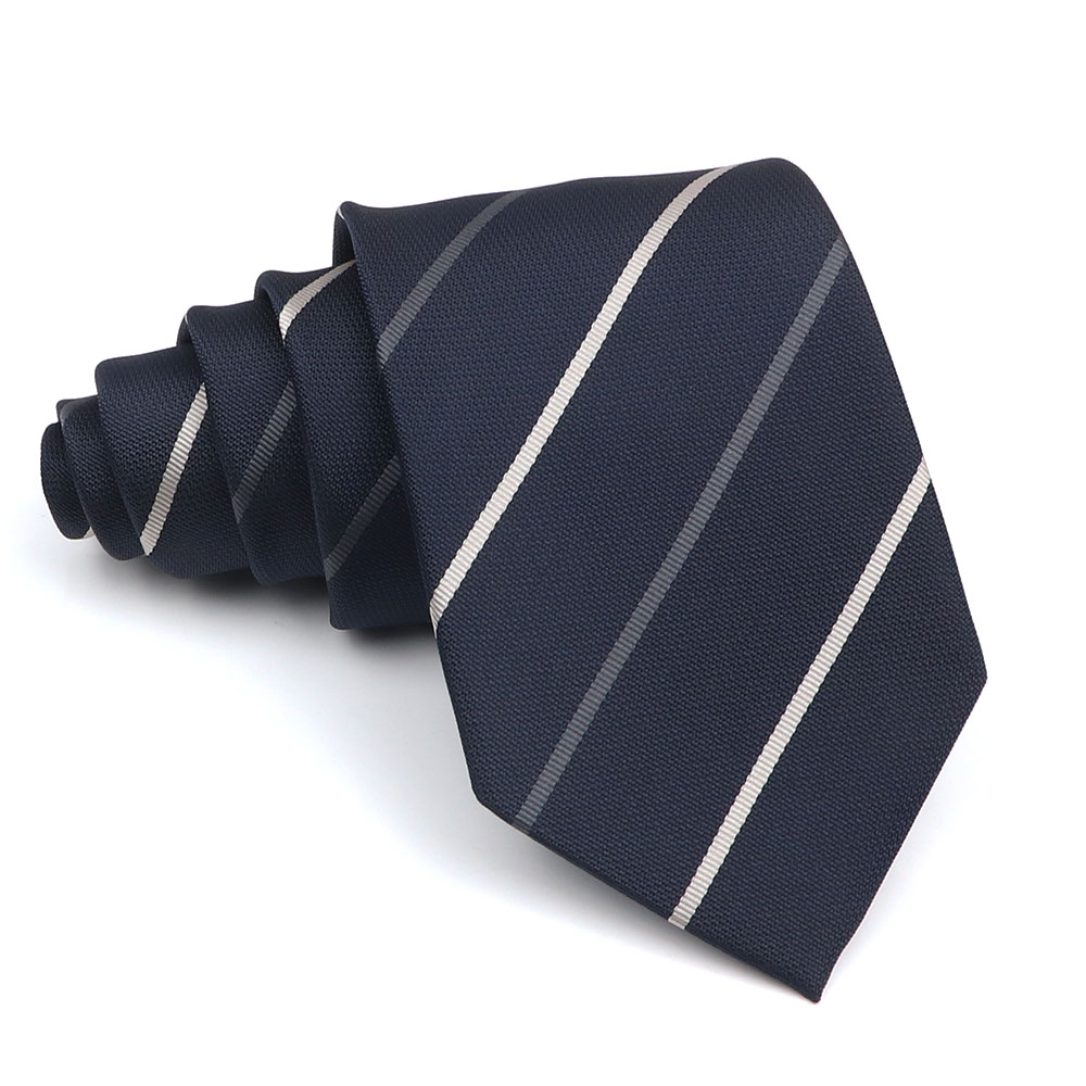 Nouvelle cravate rayée hommes 8cm cravates affaires nouvel an classique cravate accessoires de bureau hommes Costume usage quotidien fête de mariage: WHITE