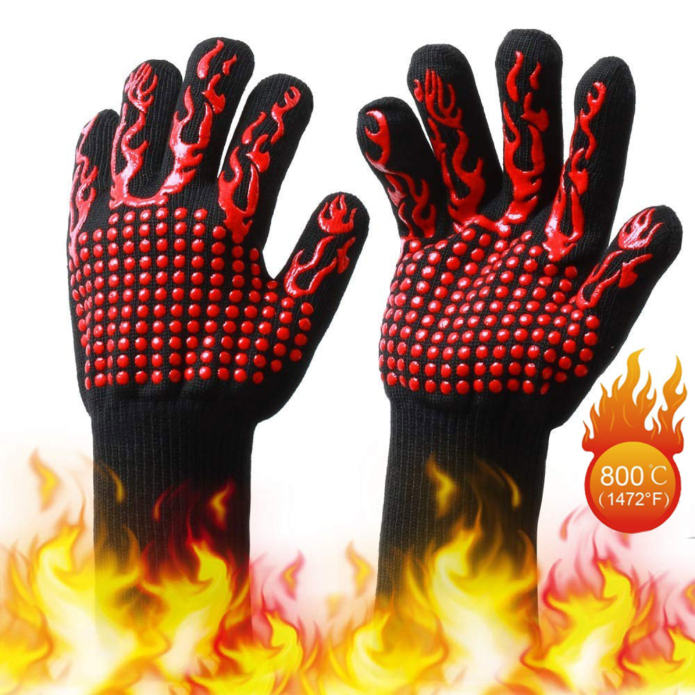 1/2Pcs Keuken Brandwerende Handschoenen Hittebestendige Dikke Siliconen Koken Bakken Barbecue Oven Handschoenen Bbq Grill Wanten