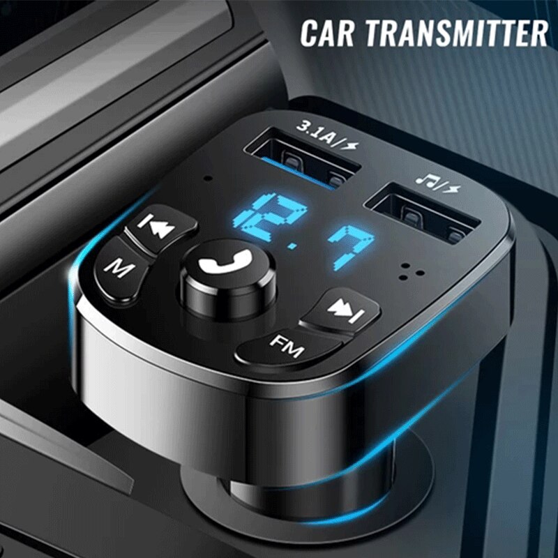 Lecteur MP3 Bluetooth pour voiture, transmetteur FM, mains libres, musique U Disk, Version compatible avec Bluetooth 5.0