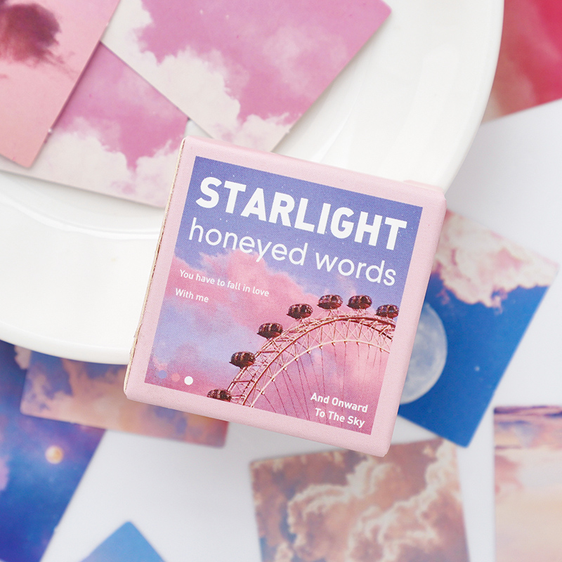 46 Stks/doos Roze Landschap Cloud Patroon Scrapbooking Bullet Bujo Journal Decoratieve Dagboek Sticky Notes Laptop Briefpapier Stickers