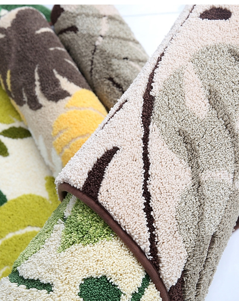 Anti-Slip Vloer Tapijt Blad Patroon Zachte Badkamer Mat Home Decor Absorberende Slaapkamer Hal Badmat Wc tapijt 1Pcs