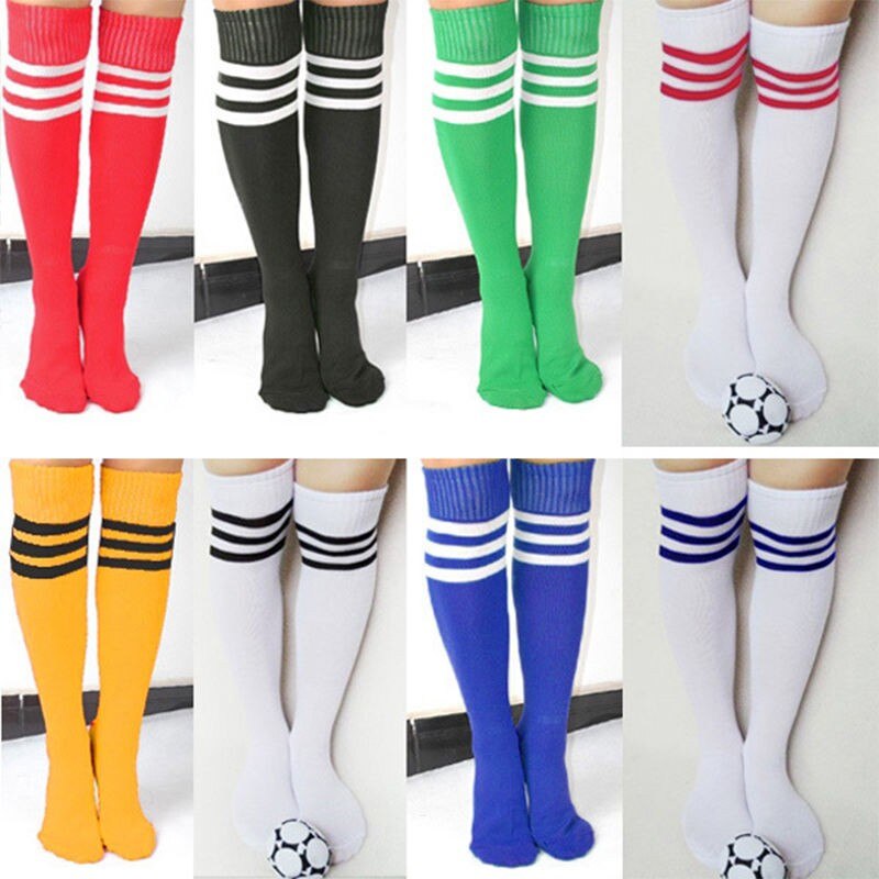 Chaussettes hautes au dessus du genou pour filles et femmes, longues et rayées, Sexy, pom-pom girl,