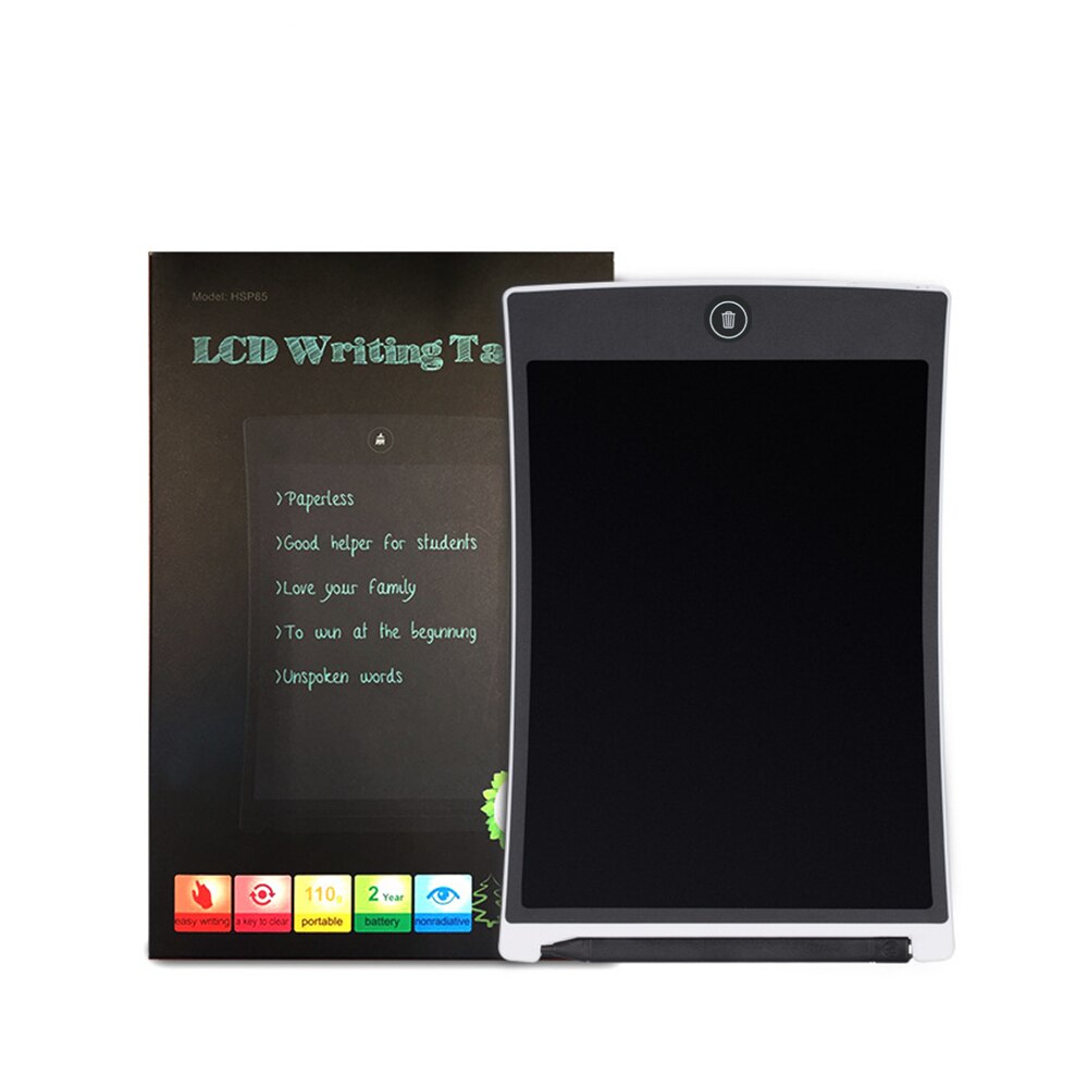 8.5 Inch LCD Writing Tablet - Digital Drawing Pad - Portable Handwriting Board - Ultra-Thin Electronic Tablet: White