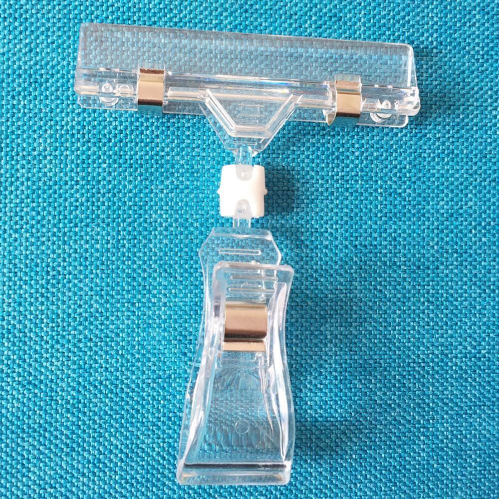 1pc genomskinliga plastkort display stativ dubbla clips justerbar skylt kort display hållare företag reklam mapp 3.3 " 4.95 "