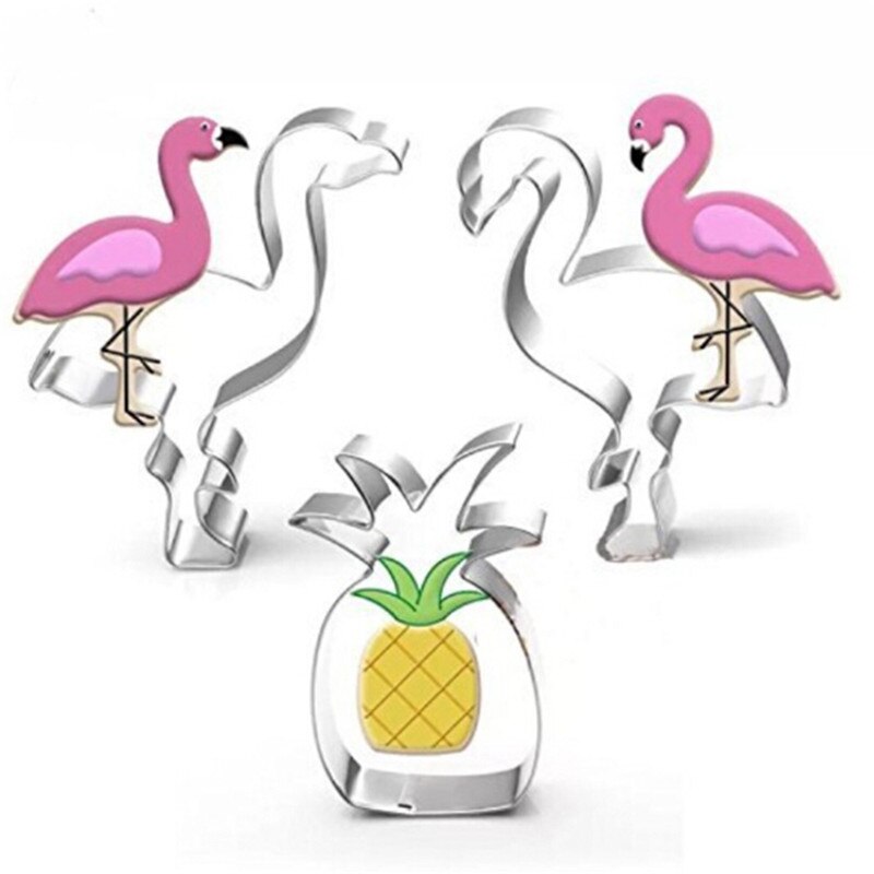 Cookie cutter mold flamingo ananas form rustfritt stål kjeks fondant kakeformer kakeform baking kjøkkenverktøy