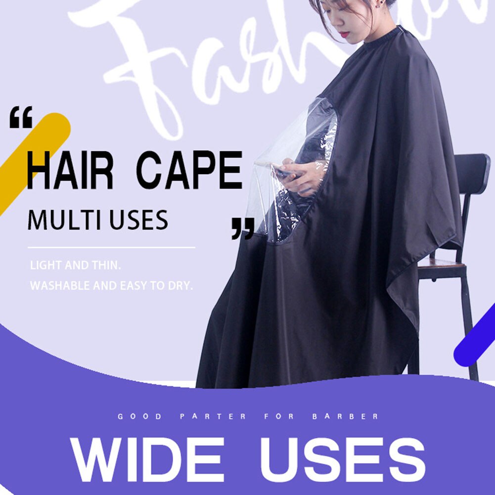 Hairdressing Cape Hair Salon Haircut Gown Cape with Visible Window Hair Dressing Wrap Apron Barber Shop Supplies