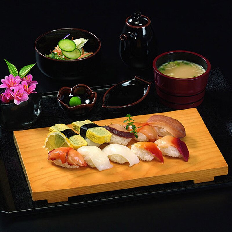 Japansk stil bambu sushi tallrik servis mat behållare kartong japansk mat mat kök japonaise