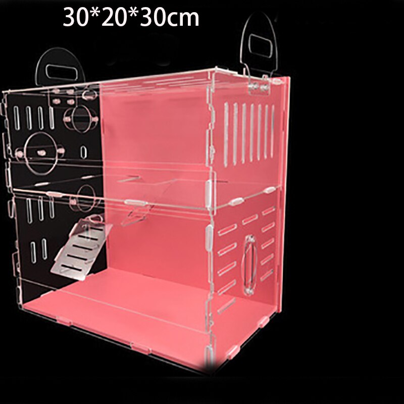Acrylic Hamster Cage Transparent Double Layer Large Size DIY Guinea Pig Villa Toy Small Pet Rat Nest hedgehog House Accessories: C16