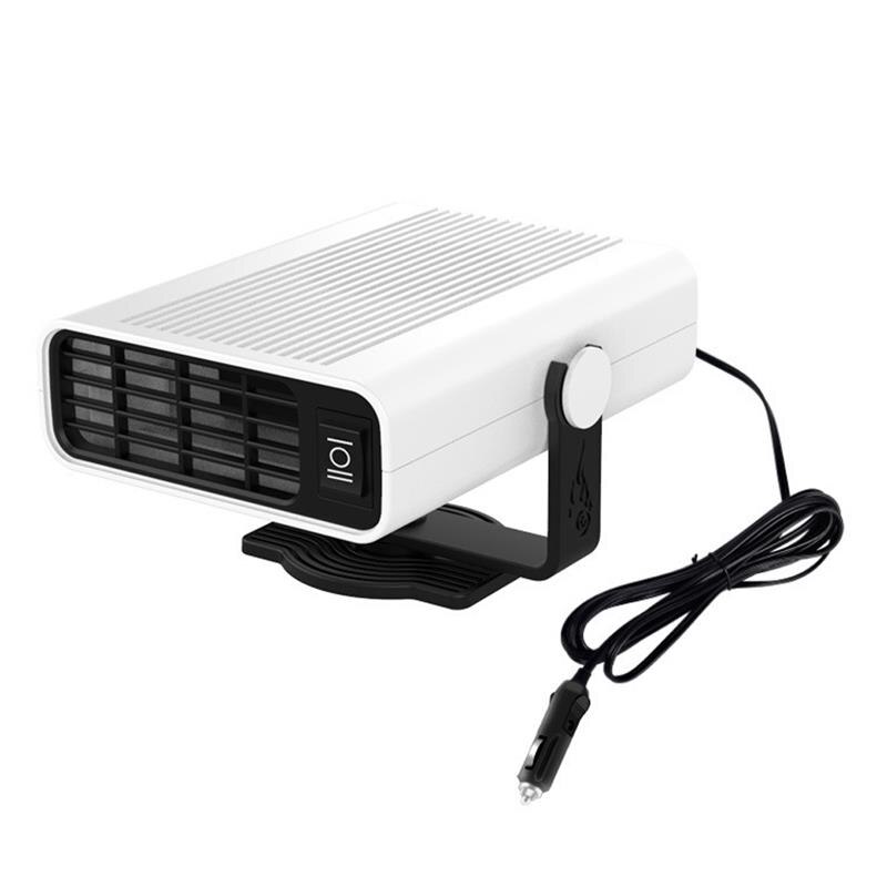 Car Heater 12/24V 120W with Heating Cooling 2 in 1 for Fast Heating Defrost Defogger Auto Windscreen Fan in Cigarette Lighter: White 12V