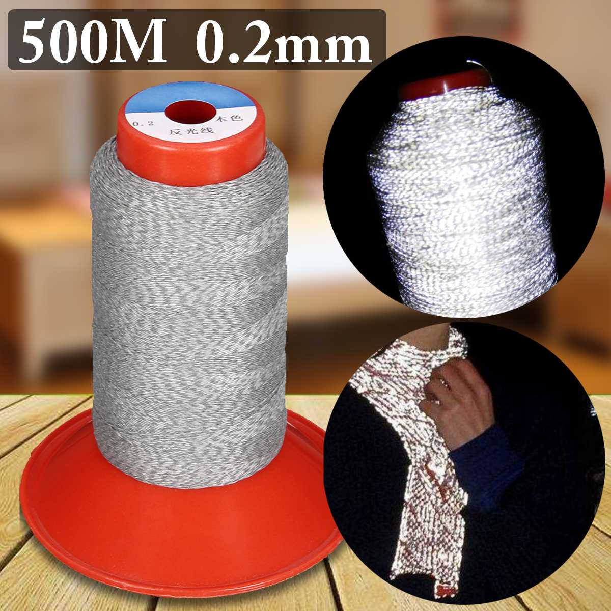 500m 0.2mm Reflective Sewing Knitting Thread Yarn Good For Cap Glove Safety Clothing Working Night Reflective Sewing