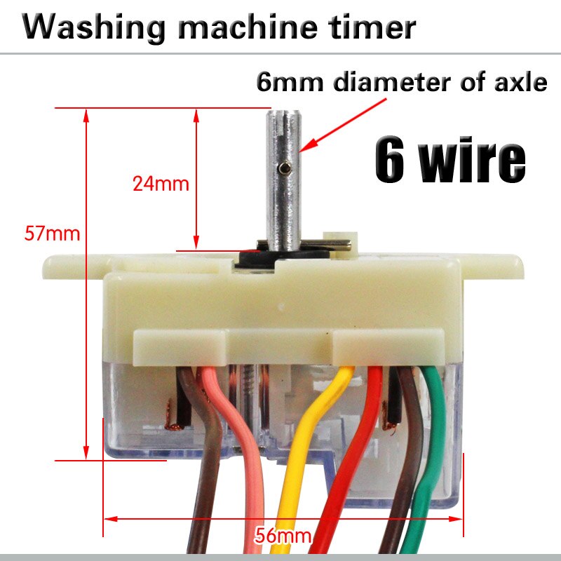 Wasmachine 6 -lijns timer 6- lijns 90- graden tijdschakelaar semi-automatische wasmachine met dubbele cilinder accessoires
