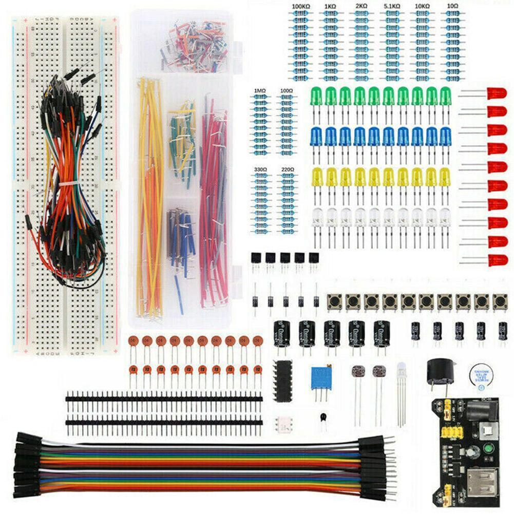 830 Breadboard Set Electronic Component Basic Starter Kit With Breadboard Cable Resistor Capacitor LED Potentiometer for Arduino