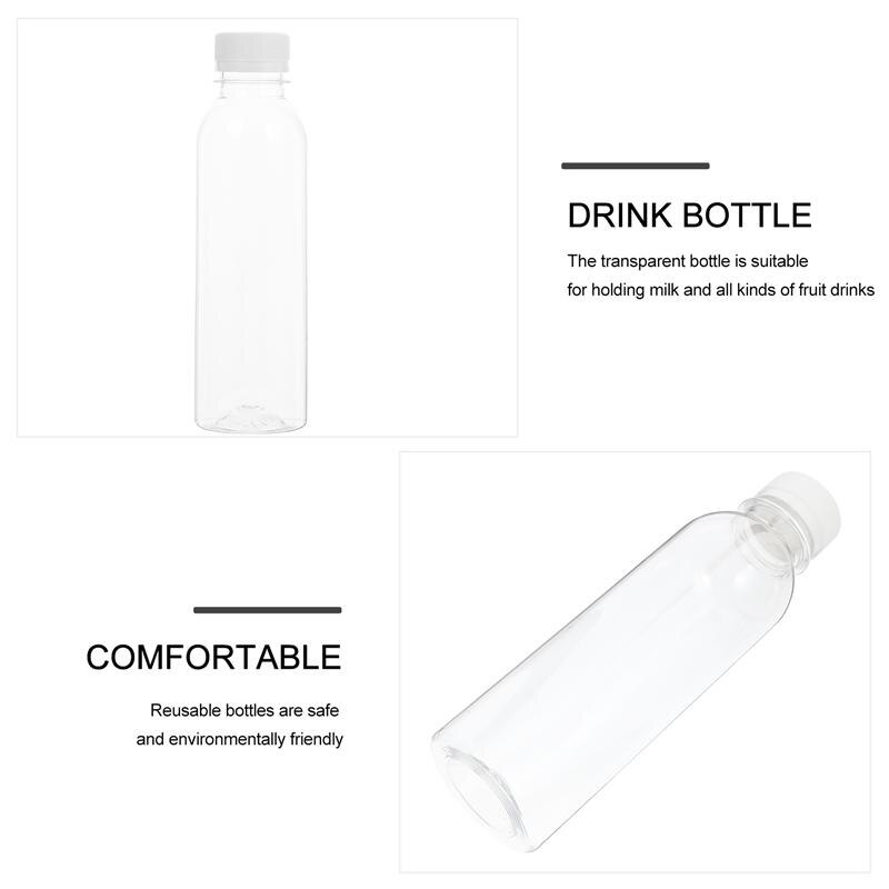 1 Set 20 Pcs 250ML Plastic Empty Bottles Beverage Bottles (Transparent)