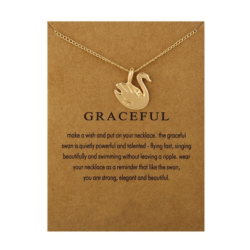 Mode-sieraden Graceful Swan Ketting Hanger Voor Vrouwen: HAVE CARD GOLD