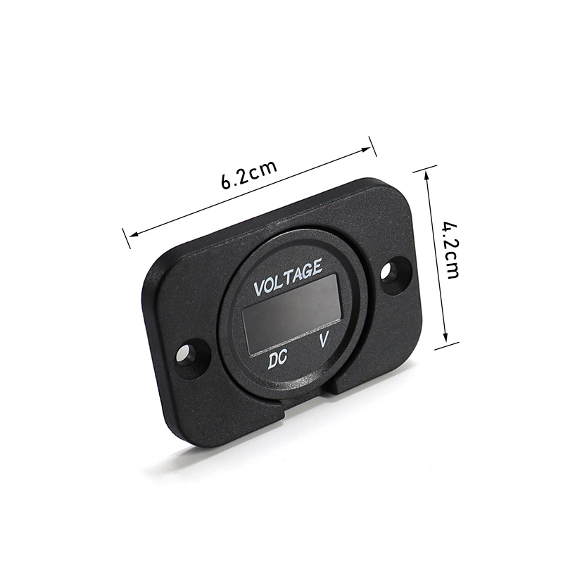 Digitaler Spannungsmesser, DC 12–24 V, wasserdicht, rundes Auto-Voltmeter mit LED-Digitalanzeigefeld für Auto, Motorrad, Stiefel, Wohnmobil