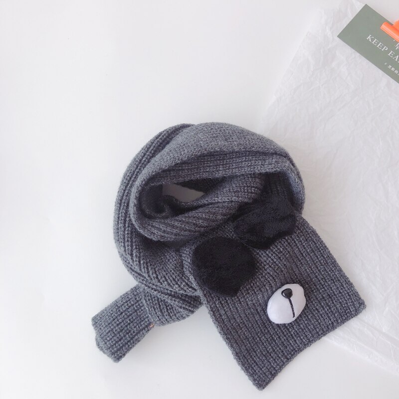 Herfst Winter Baby Gebreide Sjaal Zachte Warme Kids Jongens Meisjes Halsdoek Kinderen Hals Sjaals: GRAY