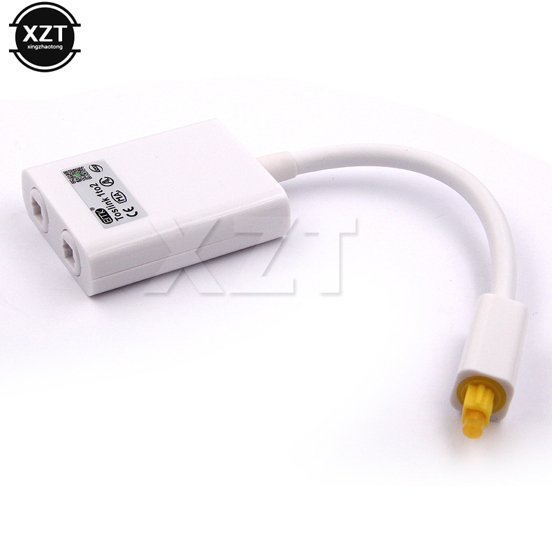 Audio Glasvezel Adapter 1 Ingang 2 Uitgang Dual Port Toslink Een Verdelen In Twee Audio Patch Cord Splitter glasvezelkabel