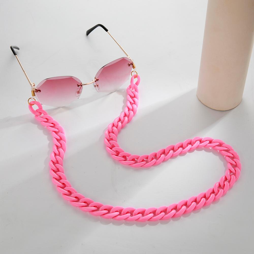Hot Occhiali Da Sole in Acrilico Catene Donne Occhiali Da Lettura Appeso Catena del Collo Della Cordicella Cavo di Occhiali Occhiali Corda Cinturino in Regalo per le Ragazze: Pink 3