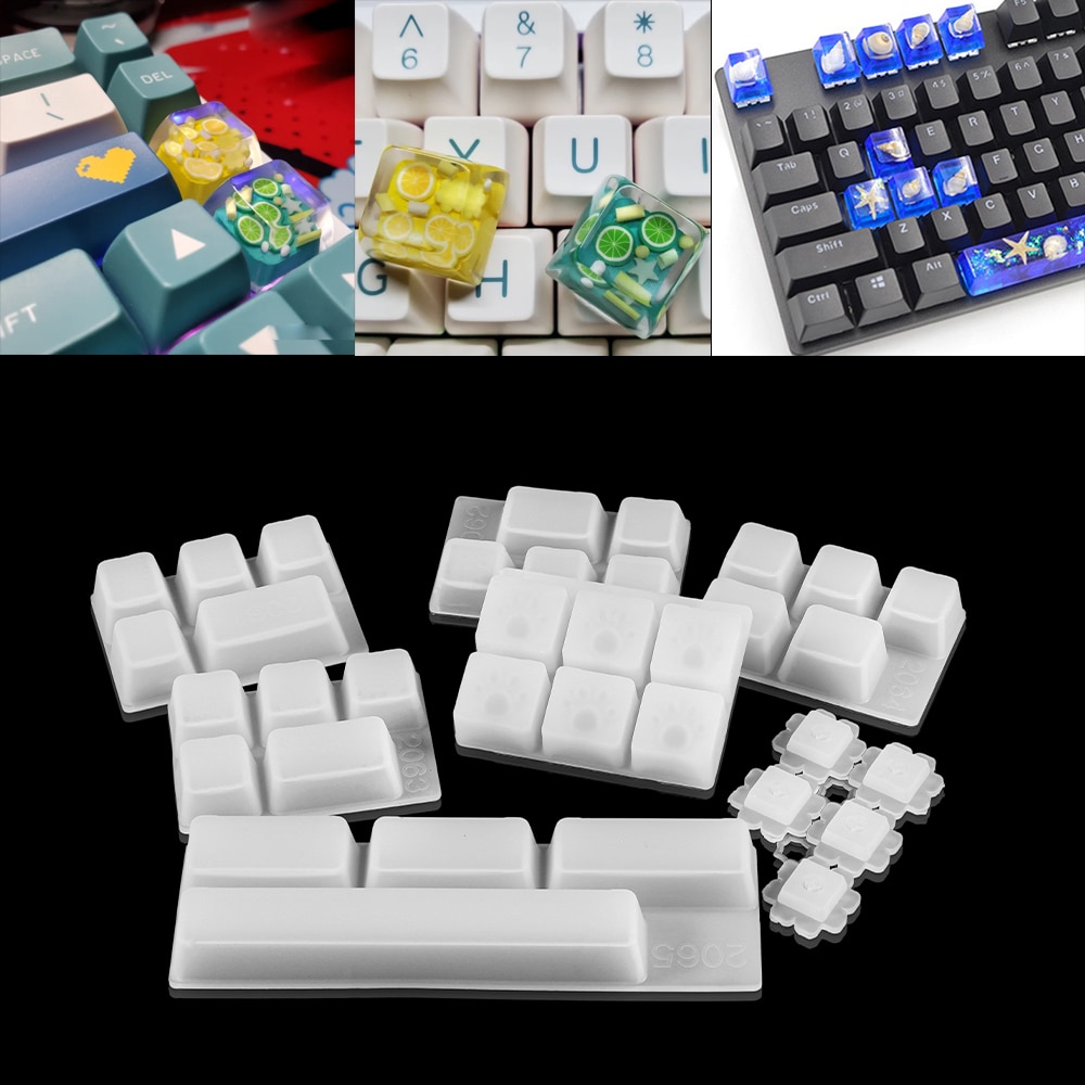 Moules en Silicone pour capuchon de clé de clavier mécanique de jeu, moule de moulage en résine époxy cristal pour bricolage, outils de fabrication artisanale faits à la main 1 pièces