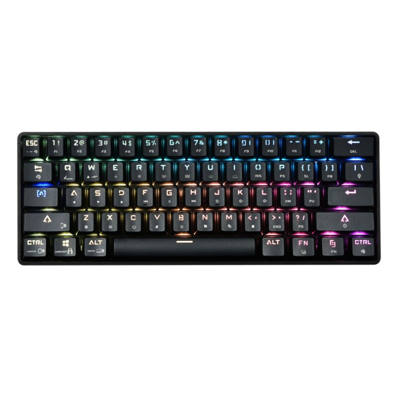 Wireless Keyboard Anti-ghosting RGB/ Mix Backlit LED USB Gaming Mechanical Keyboard Blue Red Switch 61key For Gamer PC Laptop US: 01