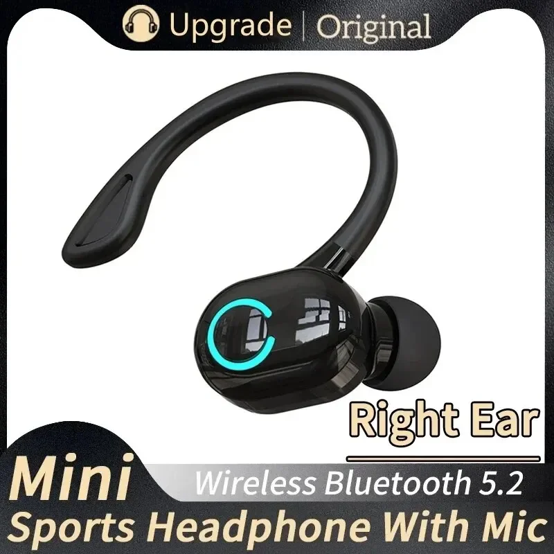Bluetooth 5,2 Business Wireless Kopfhörer Ohr haken Mini Hifi Bass Noise Cancel ling Kopfhörer mit Mikrofon Ohrhörer Sportspiel Headset