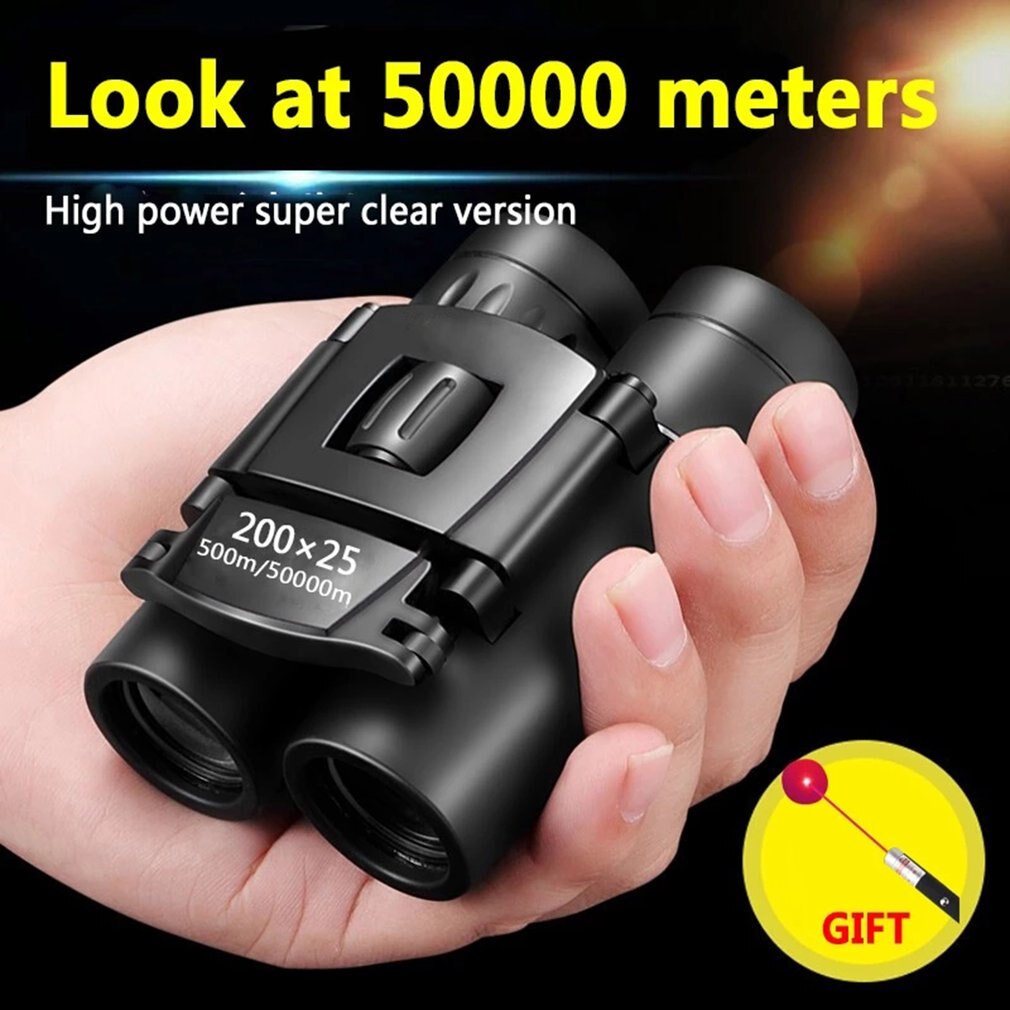 Mini Portable 50000M Telescope Binoculars Powerful 300X25 Folding Long Range Low Light Night Vision Binoculars