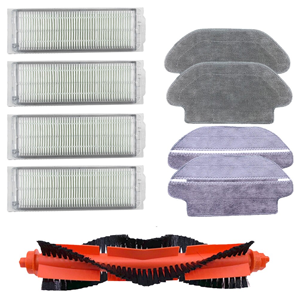 Hovedbørste hepa filter sidebørste moppe klud til xiaomi robotstøvsuger styj 02ym conga 3490 viomi  v2 pro filter v-rvclm 21b: Lysegul