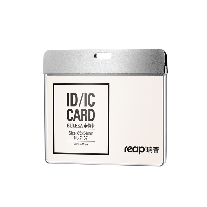 Soporte de placa con nombre de aluminio Reap 7136 con tarjeta de identificación o de autobús con cordón: 7136 sliver