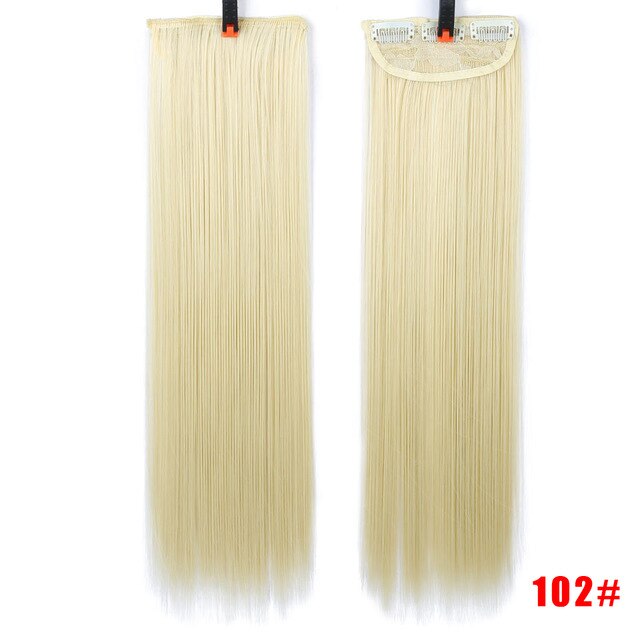 3 Clips In Extensions 45CM Straight Hairpieces for white women Synthetic high temperature fiber Hair 3pieces a head: 102