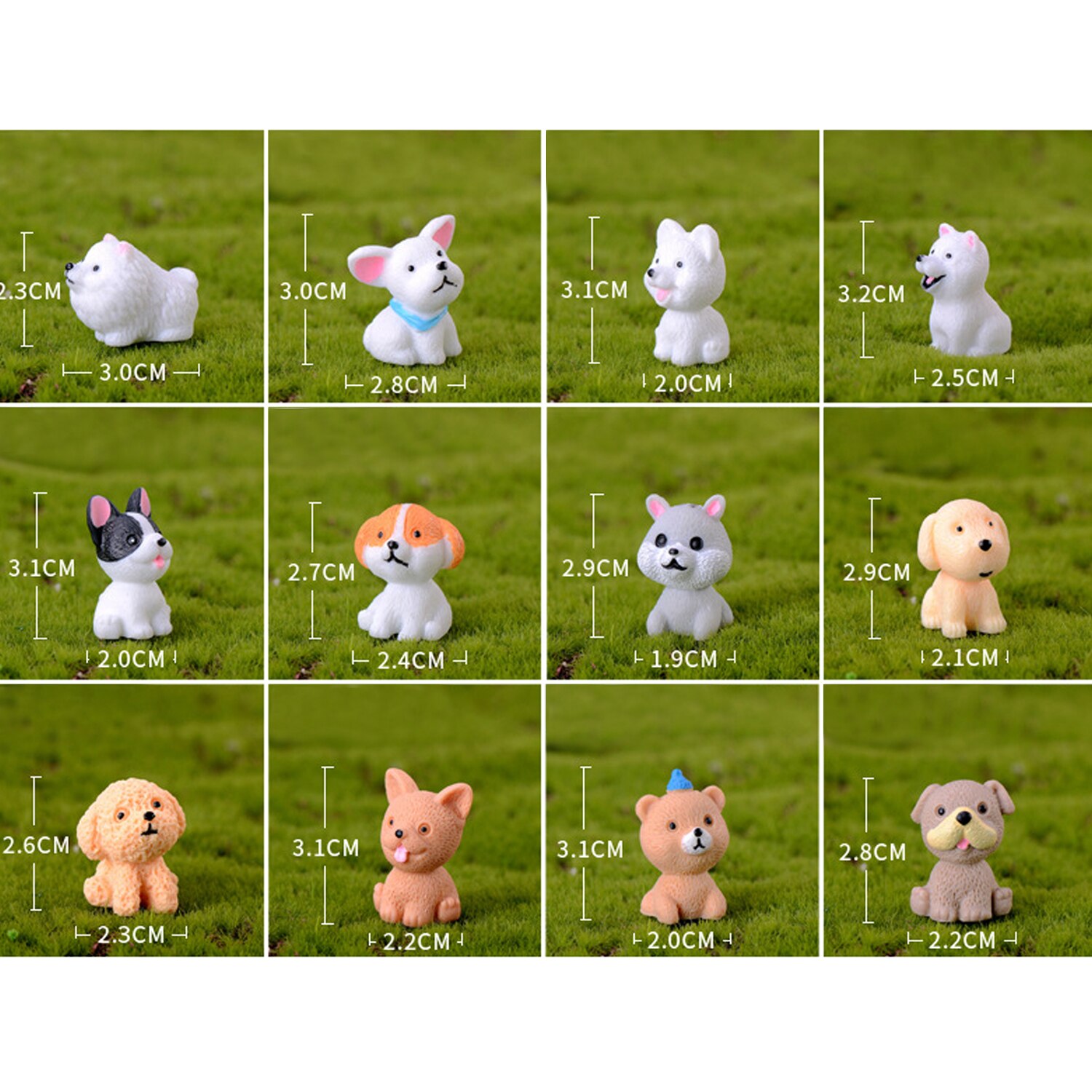 12 Stuks Leuke Cartoon Hars Hond Model Speelgoed Voor Miniatuur Fairy Tuin Micro Landschap Decoraties Ornamenten