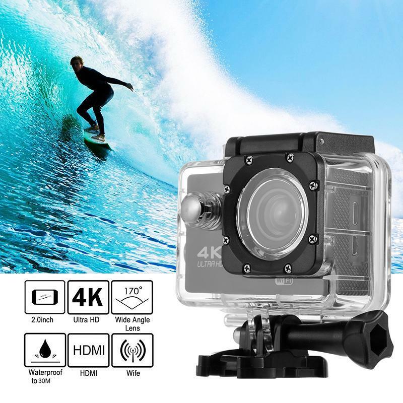 Outdoor Camera Ultra HD 4K/30m Waterproof WiFi 2.0 170°Wide Angle Underwater DVR Camera Outdoor Sports Diving Bike Camera