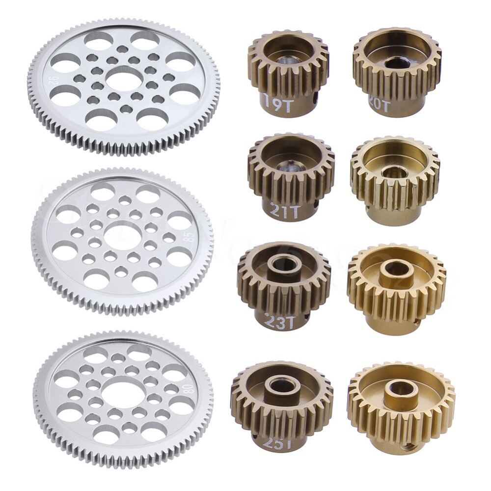Metal 48P Spur Gear 92T 85T 80T Motor Pinion Gears 19T 20T 21T 22T 23T 24T 25T 26T For Sakura D3 XI Zero S 1:10 RC Drift Car