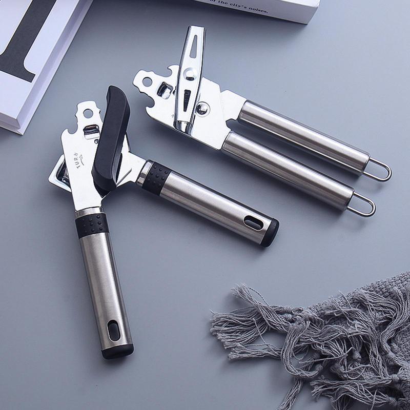 Handgehaltener Dosenöffner, Deckelöffner aus Edelstahl, ergonomische Griffe, Küchenhelfer, solider, rostfreier oberer Entferner für Senioren
