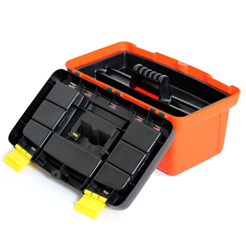 Multi-function repair toolbox portable plastic large car storage box Electrician Box Hardware Impact drill Home case: 415x210x195mm
