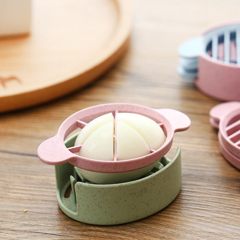 4 Kleuren Drie In Een Tarwe Stro Ei Cutter Handige Multifunctionele Split Apparaat Voedsel Divider Slicer Egg Slicer Tool