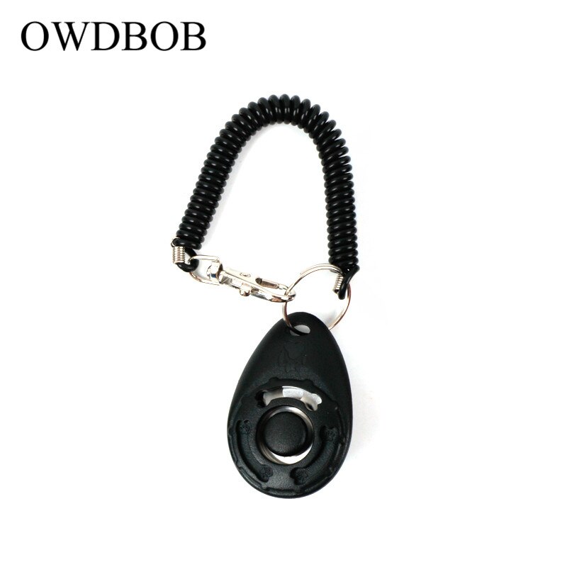 OWDBOB Pet Trainer Pet Puppy Dog Training Clickers Verstelbare Sound Sleutelhanger en Polsband Doggy Trein Klik Huisdier Accessoires: black