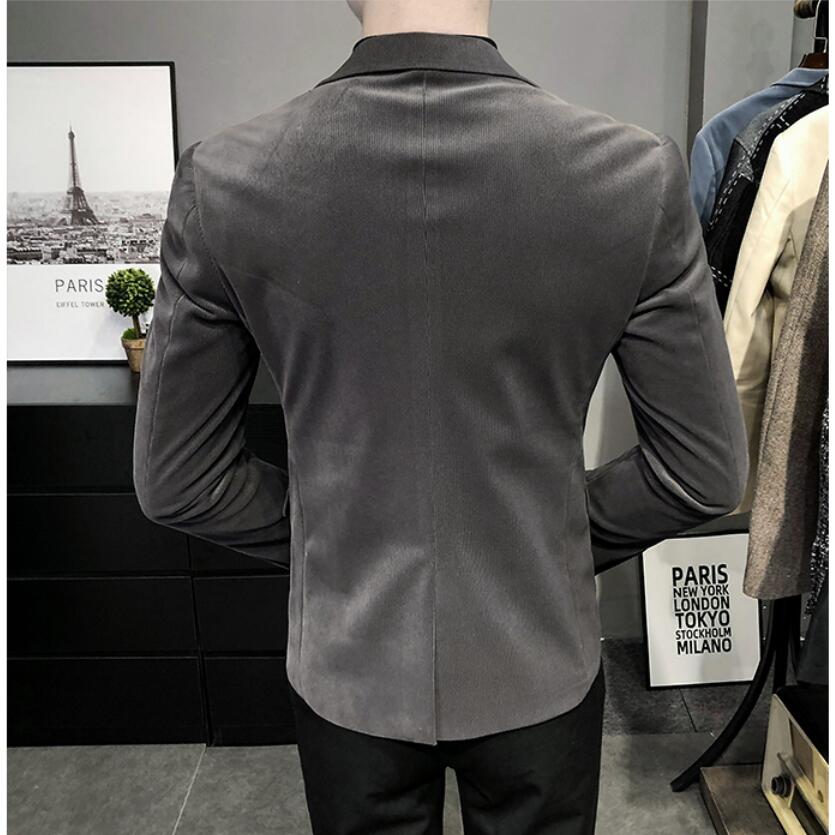 de de negocios chaquetas de los hombres de primavera y otoño de Color sólido botón Formal traje de trabajo diario Casual de chaqueta de ropa