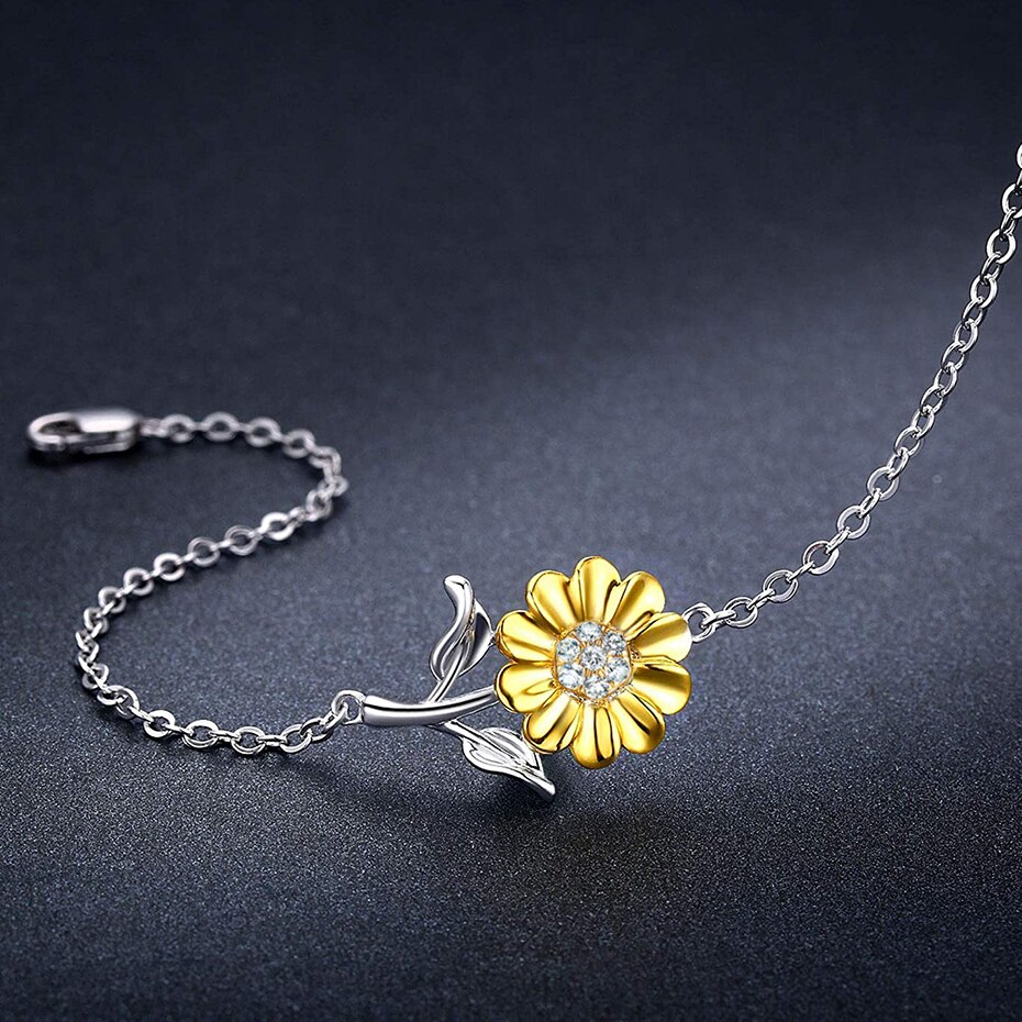 Rose Valley Zonnebloem Armband Voor Vrouwen Vrouwelijke Hand Armbanden Bloem Mode-sieraden Meisjes YB005